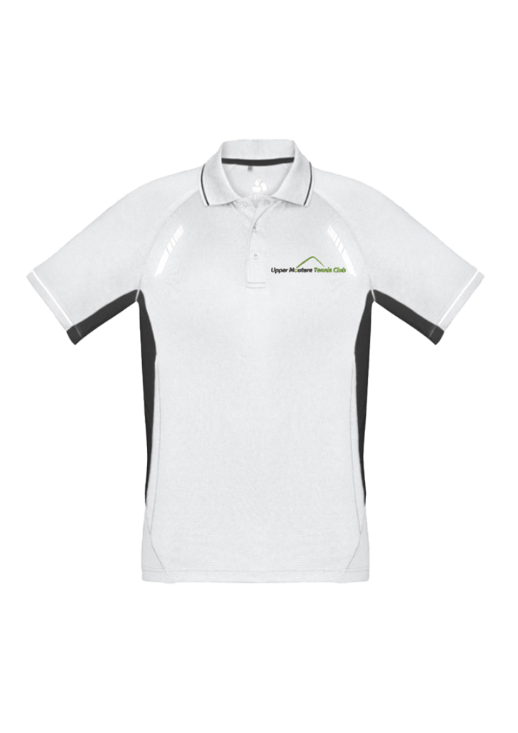 Upper Moutere Tennis Club Kids Polo White/Black/Silver