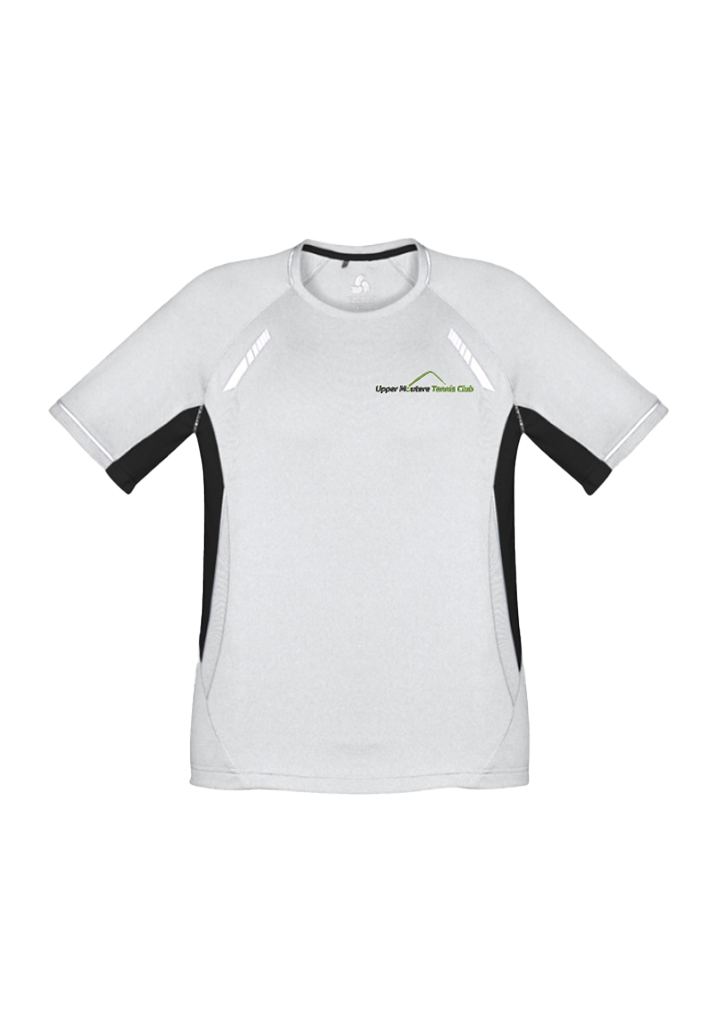 Upper Moutere Tennis Club Kids Tee White/Black/Silver