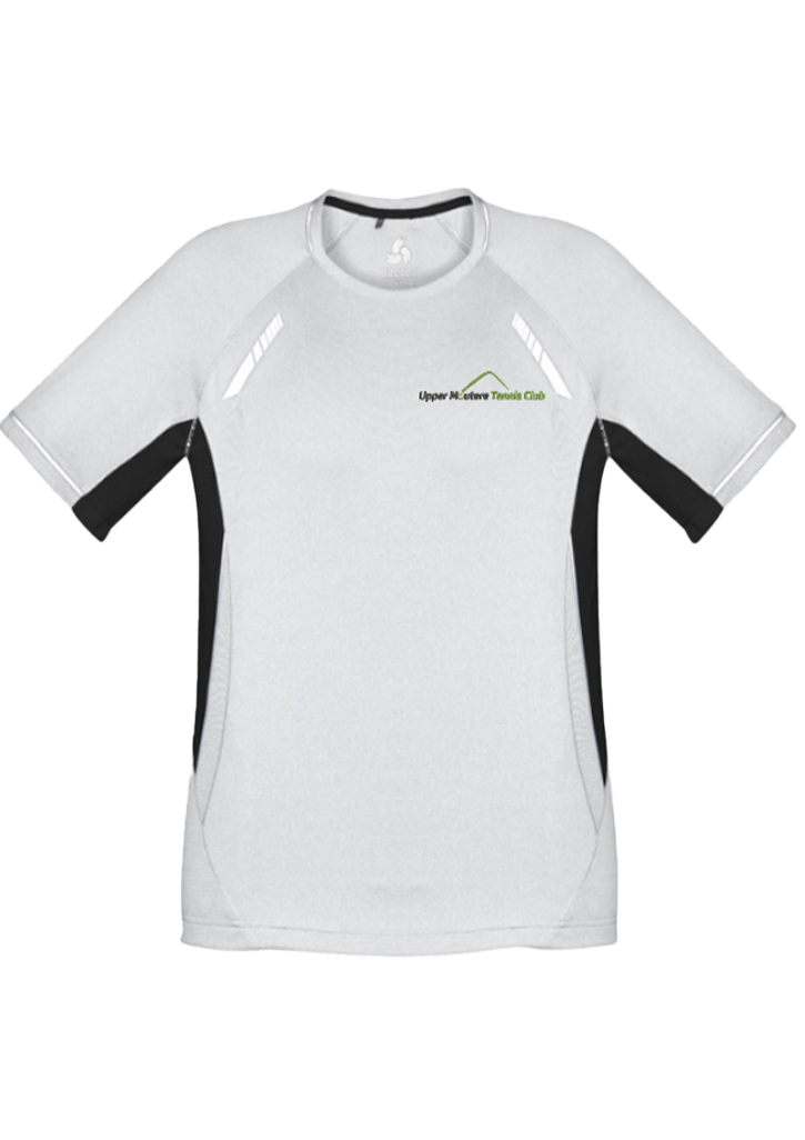 Upper Moutere Tennis Club Mens Tee White/Black/Silver