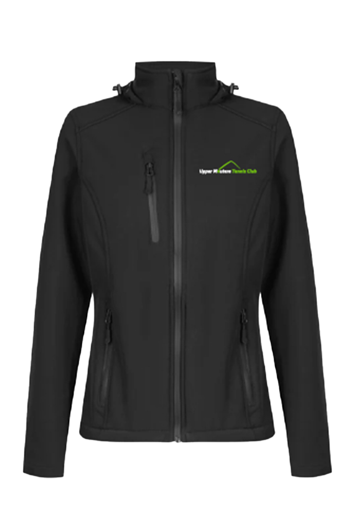 Upper Moutere Tennis Club Ladies Softshell Jacket Black