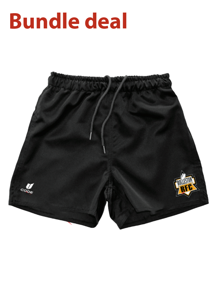 Rolleston RFC 2025 Ruk Rugby Short Black - Adults