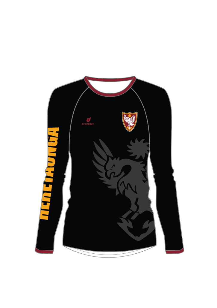 2025 Heretaunga College LS Tee Black/Gold