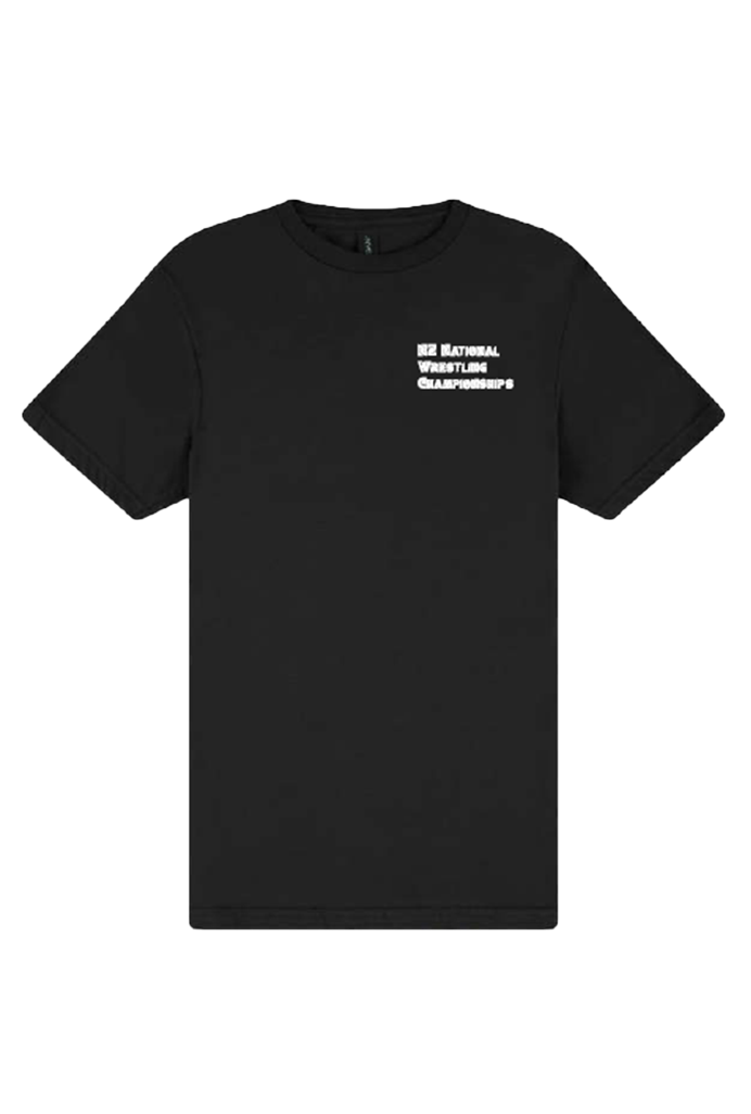 NZ Wrestling Champs '25 Short Sleeve Tee Black Youth