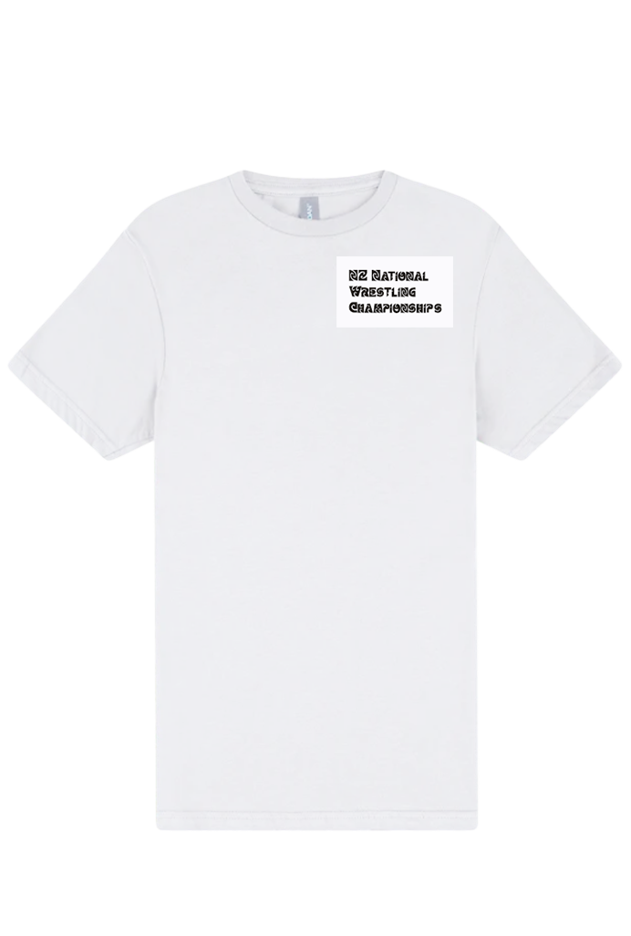 NZ Wrestling Champs '25 Short Sleeve Tee White Youth