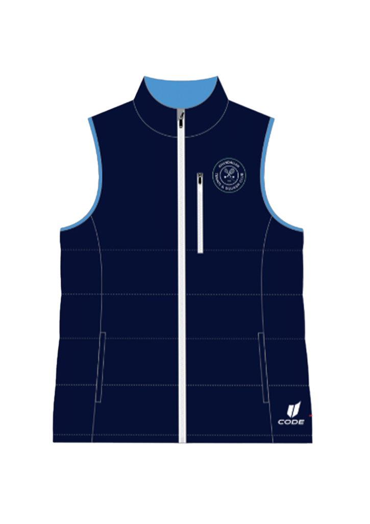 Khandallah Tennis & Squash Club Puffer Vest Ladies Navy