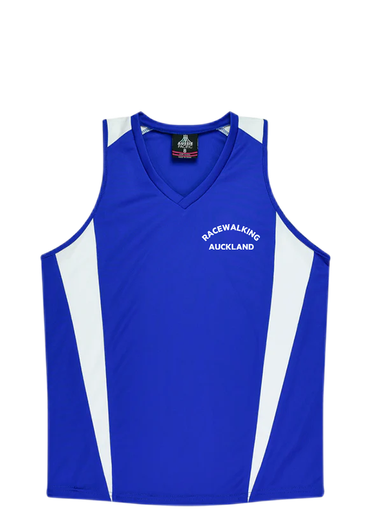 Racewalking Auckland Lady Singlet Royal/White
