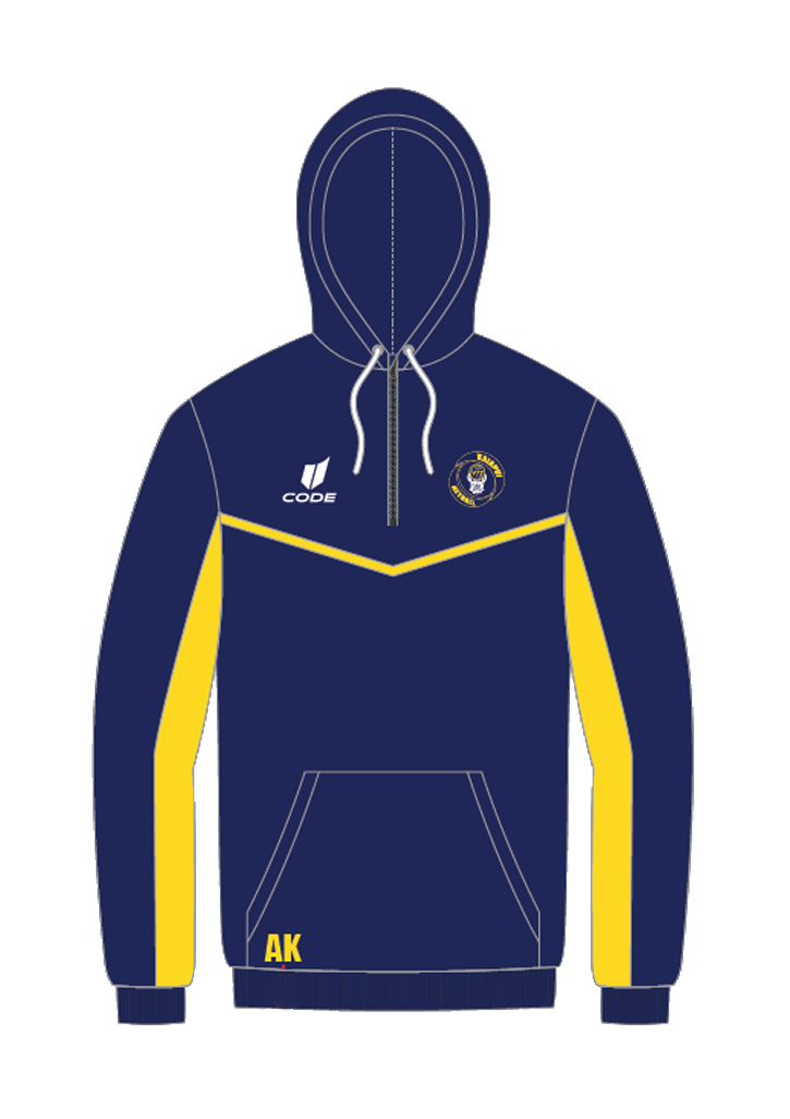 Kaiapoi Netball 1/4 Zip Hoodie Navy/Yellow/White