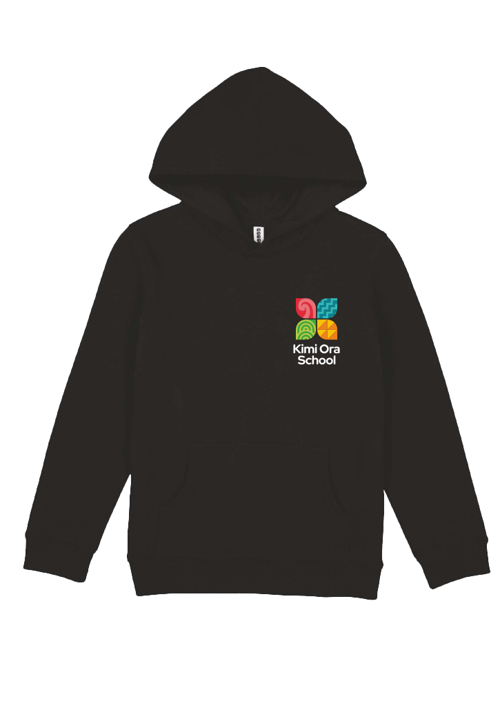 Kimi Ora School Pullover Hoodie Black Kids