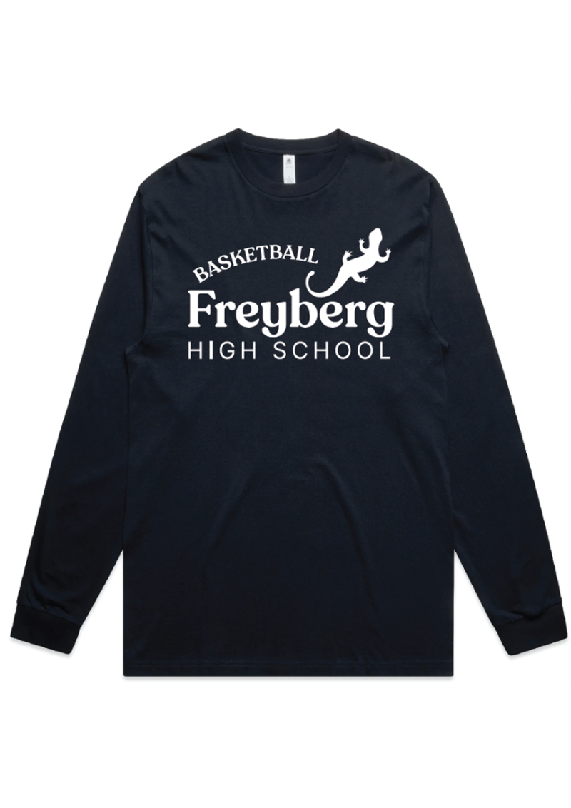 Freyberg High School Cotton Longsleeve Tee Navy